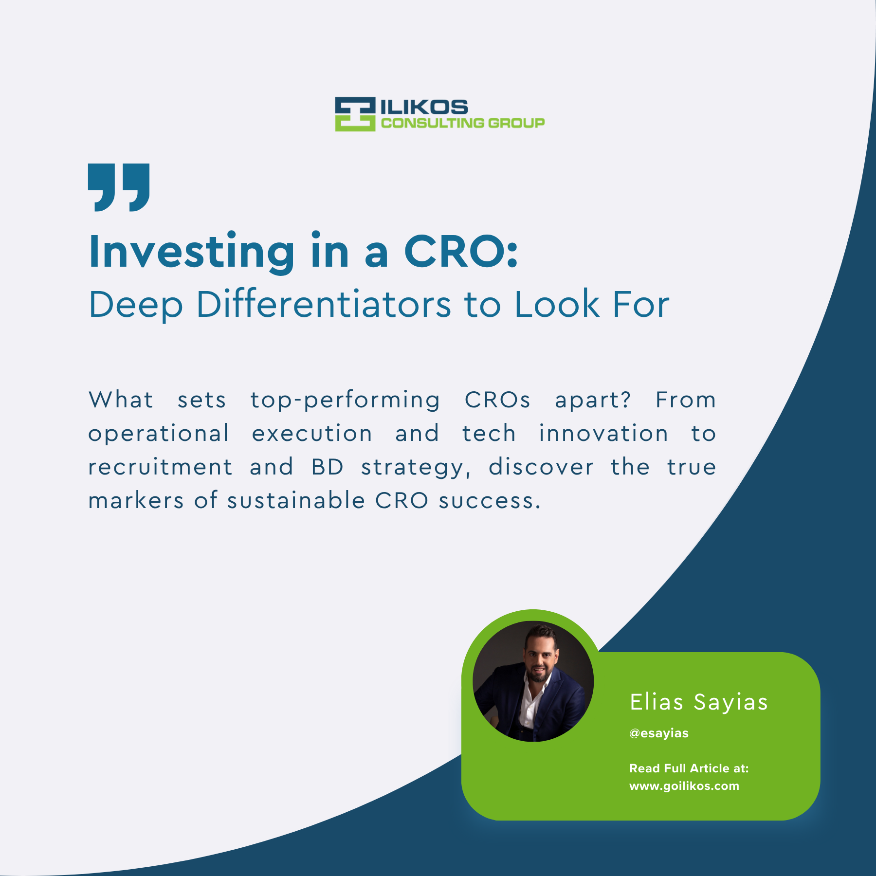 Investing in a CRO